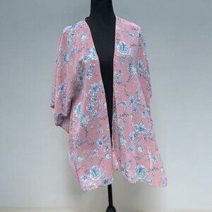 Pink Floral Kimono Cardigan – Lightweight Boho Layer